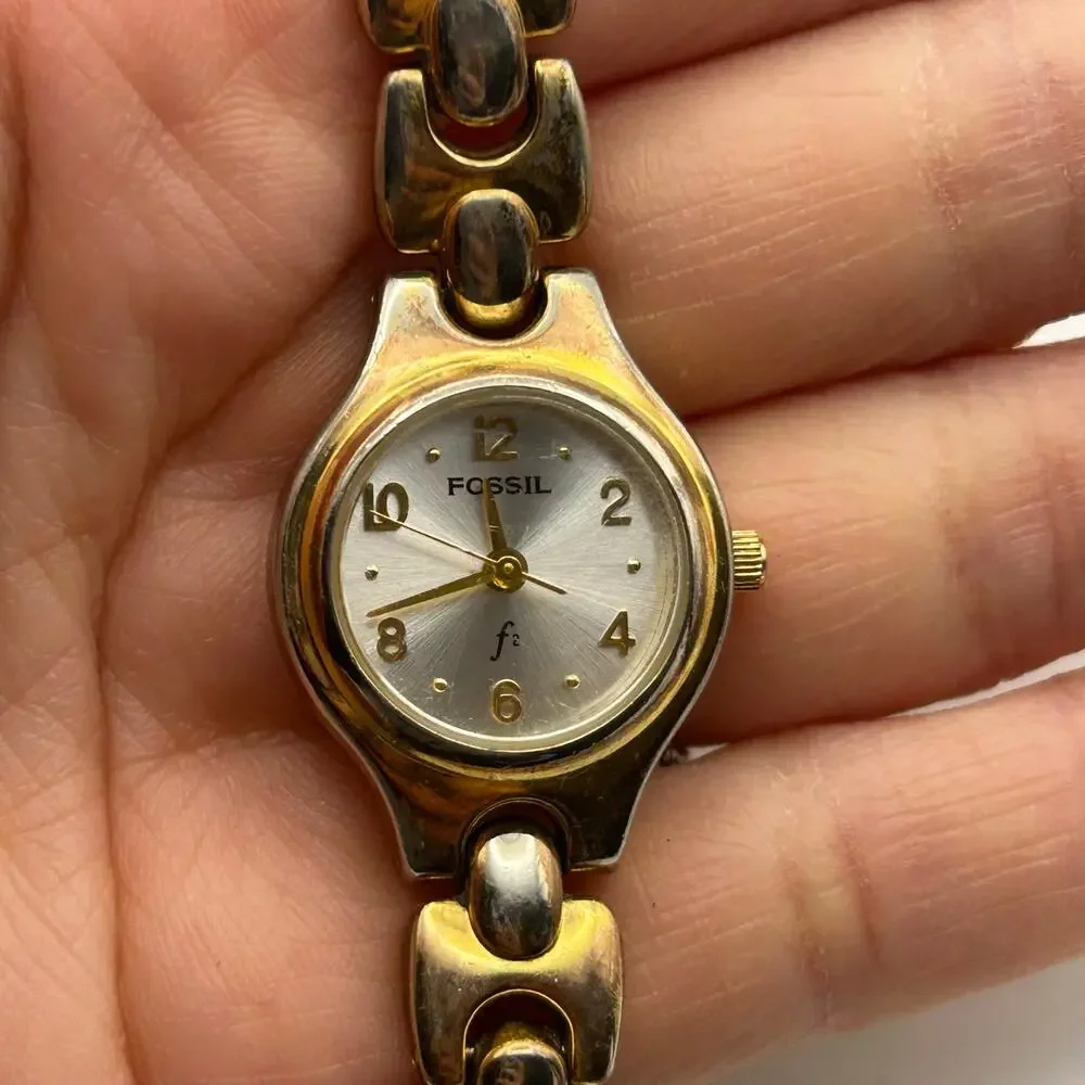 Fossil F2 Gold Silver Stainless Steel Women’s Watch, 22mm